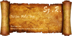 Szin Réka névjegykártya
